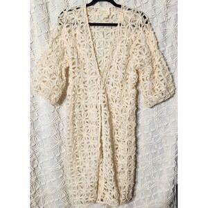 Anthropologie Maeve Womens Duster One Size‎ Cream Kimono Fairy Romantic Boho